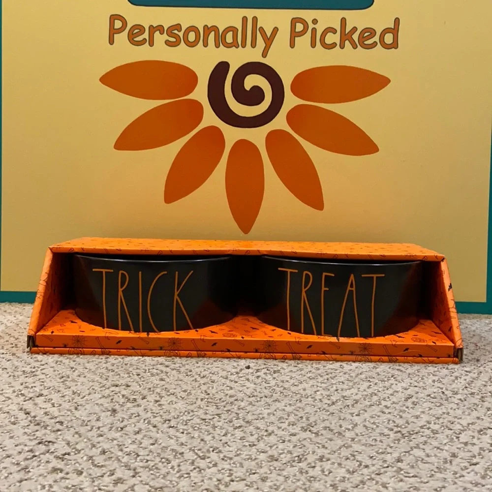 Rae Dunn TRICK & TREAT Dog Bowls